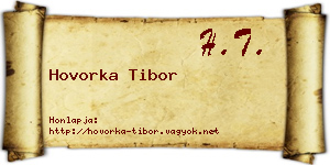 Hovorka Tibor névjegykártya